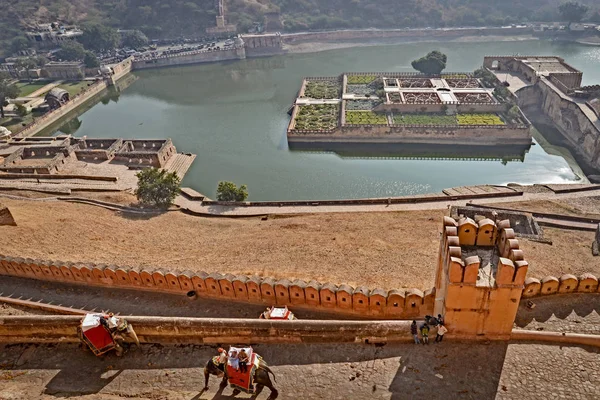 Elefantes, Amber Fort, Jaipur, Rajasthan —  Fotos de Stock