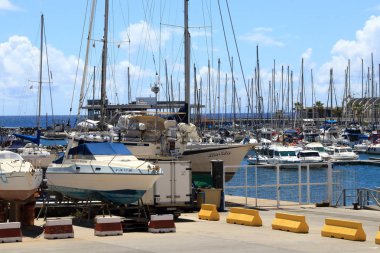 La Palma Kanarya Adası 'nda Tazacorte Limanı 