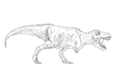 Canavar dinozor çizgi vektör