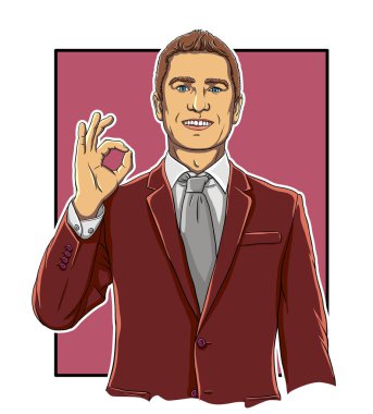  İş adamı ok el vektör illüstrasyon pop sanat adam erkek adam lüks para insanlar mutlu avatar çizilmiş 