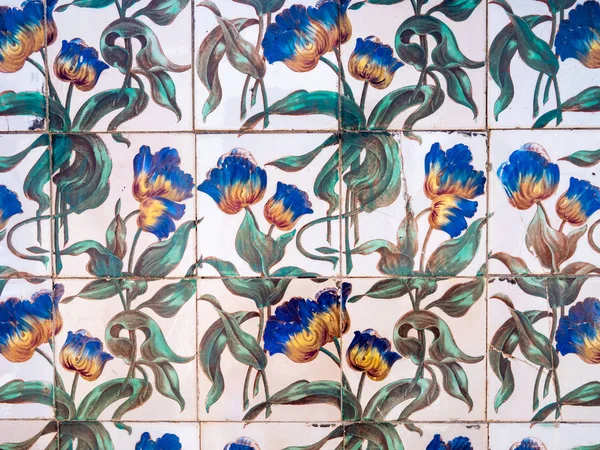 Azulejos Pałacu Pousada Palacio Estoi Algarve Portugalia — Zdjęcie stockowe