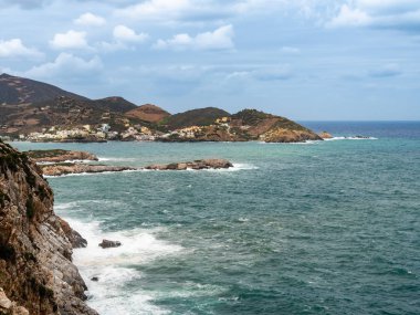 Sonbahar günü sahilde Paralia Fodele, Crete island, Yunanistan