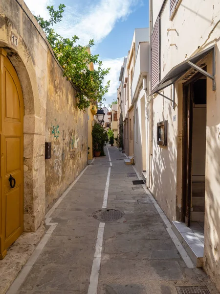 Atmosphäre Den Straßen Von Rethymno Betoninsel Griechenland — Stockfoto