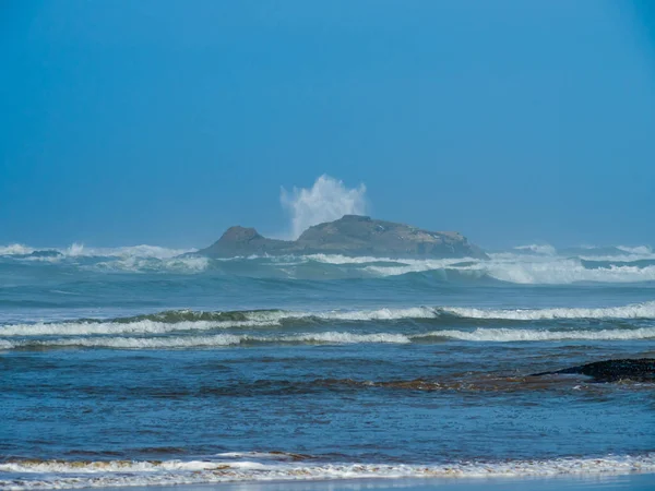 Océan Atlantique Orageux Sur Rivage Essaouira Maroc — Photo