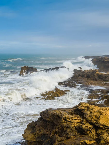 Tormentoso Océano Atlántico Orilla Essaouira Marruecos — Foto de Stock