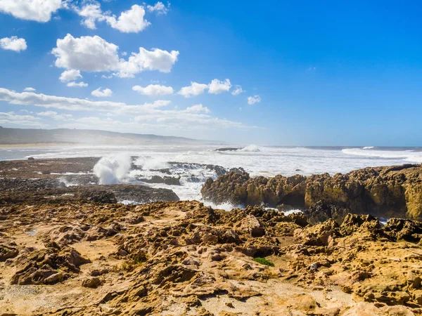 Surf Tormentoso Playa Bhaibah Cerca Essaouira Marruecos — Foto de Stock