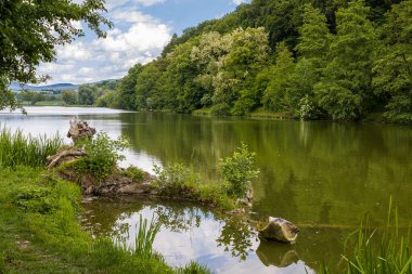 Slovakya 'nın Trencianske Stankovce köyü yakınlarındaki Bodovsky göleti