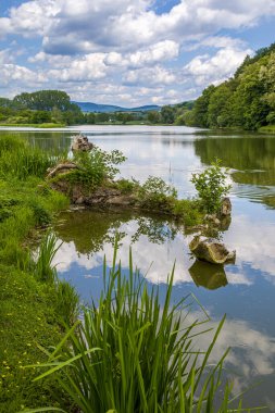 Slovakya 'nın Trencianske Stankovce köyü yakınlarındaki Bodovsky göleti