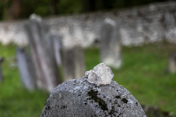 Mycket Gammal Övergiven Judisk Kyrkogård Nära Byn Trstin Slovakien — Stockfoto