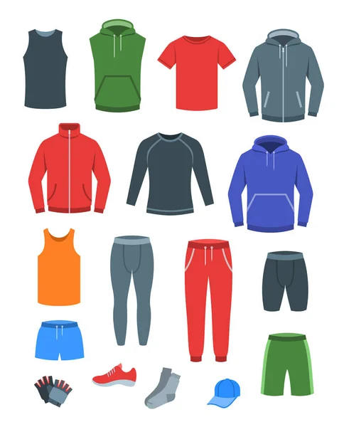 Ανδρών Casual Ρούχα Για Προπόνηση Γυμναστηρίου Βασικά Ενδύματα Για Προπόνηση — Διανυσματικό Αρχείο