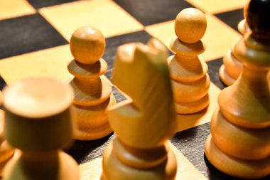 Satranç beyaz portre piyonlar