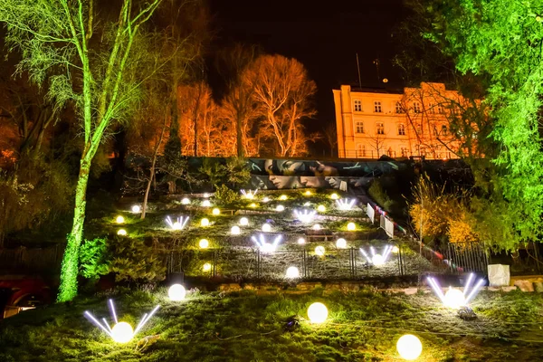Işık Festivali sırasında sanat Parkı Zagreb, Hırvatistan — Stok fotoğraf