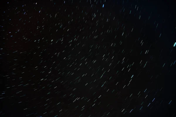 Short star trails due to earth rotation