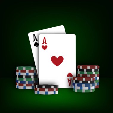 Vektör formatında casino poker tasarım şablonu