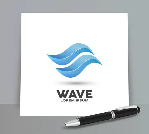 矢量格式的水波抽象徽标表示法 — 图库矢量图片