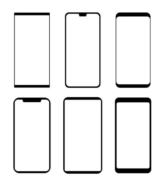 Silhouette Smartphone Formato Vettoriale — Vettoriale Stock