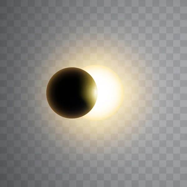 Sonnenfinsternis Auf Transparentem Hintergrund Vektorformat — Stockvektor
