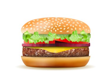 Gerçekçi Hamburger vektör formatında