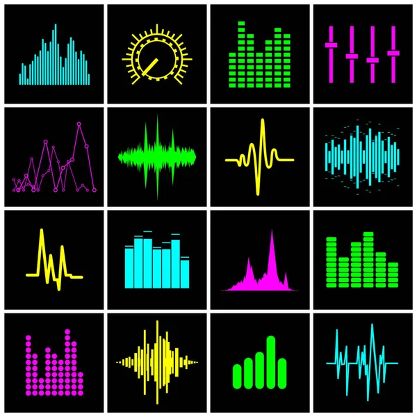 Icono Onda Música Formato Vectorial — Archivo Imágenes Vectoriales