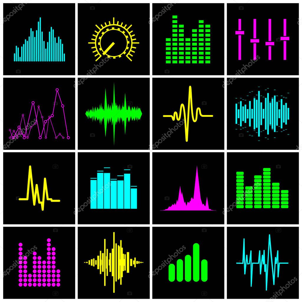 Icon music wave in vector format