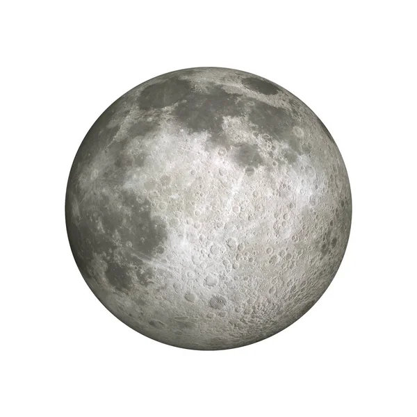 Lua Cheia Isolada Sobre Fundo Branco — Fotografia de Stock