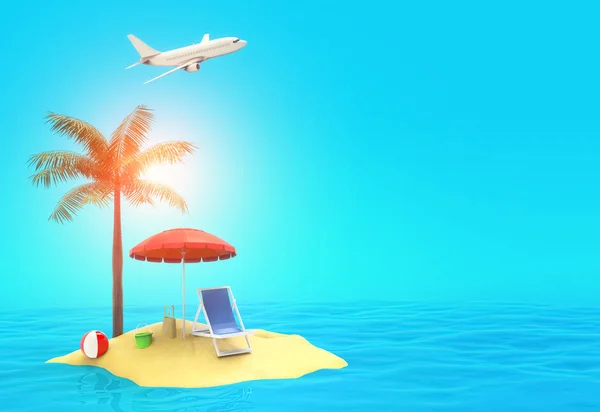 Summer vacation travel illustration — Stock Photo, Image