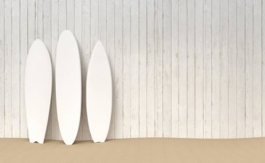 Sörf tahtaları mockup beach illüstrasyon