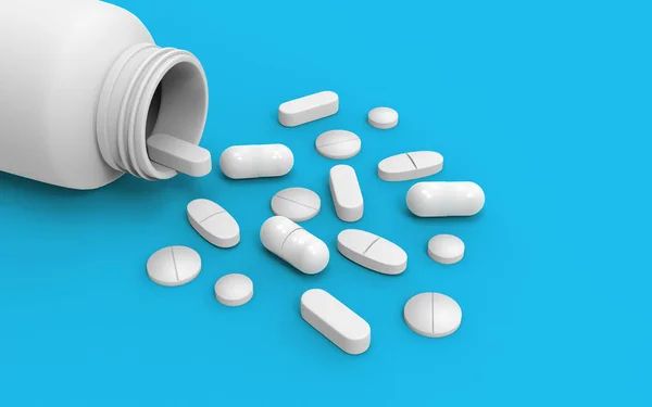 Medicina pillole bottiglia macro — Foto Stock