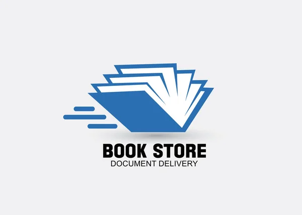 Diseño del concepto de entrega del logo libro — Vector de stock