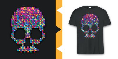 Grafik Kafatası T-shirt Tasarım vektör