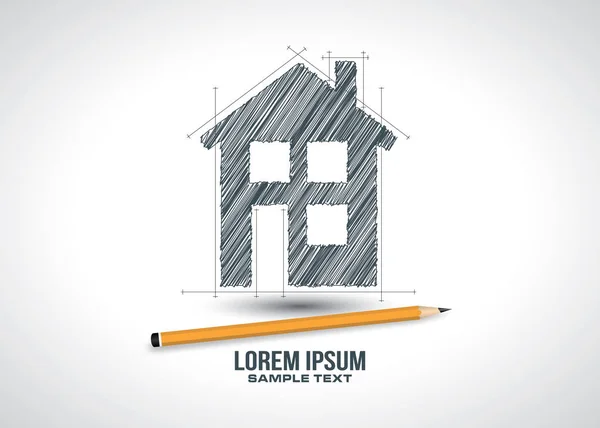 House sketch project icon logo vector — Stock Vector