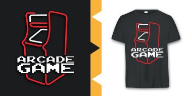 Grafik Arcade oyunu T-shirt Tasarım vektör