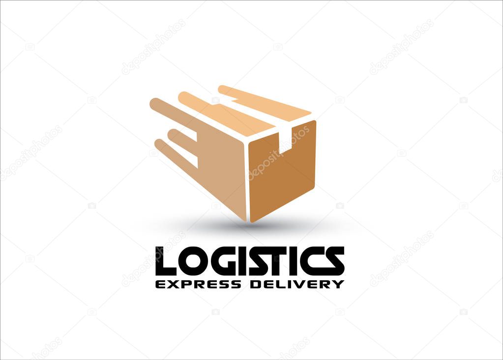Logistics concept, box logo design in vector format