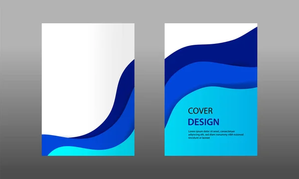 Plantilla Cubierta Maqueta Documento Posterior Frontal Color Gradación Vibrante Azul — Vector de stock