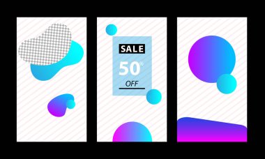 Dikey modern futuristik arka planda çerçeve şablonu degrade mavi, pembe, mor geçiş ile. Sosyal medya hikayeler, hikaye, web afiş, Genişletilebilir afiş, el ilanı ve broşür için uygundur..