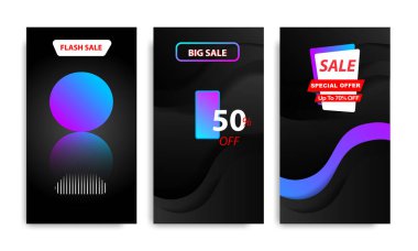 Dikey modern futuristik arka planda çerçeve şablonu degrade mavi, pembe, mor geçiş ile. Sosyal medya hikayeler, hikaye, web afiş, Genişletilebilir afiş, el ilanı ve broşür için uygundur..