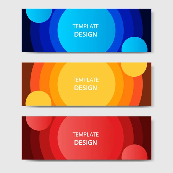 Horizontal Business Corporate Banners Abstract Paper Cut Style Vector Design — Stock Vector