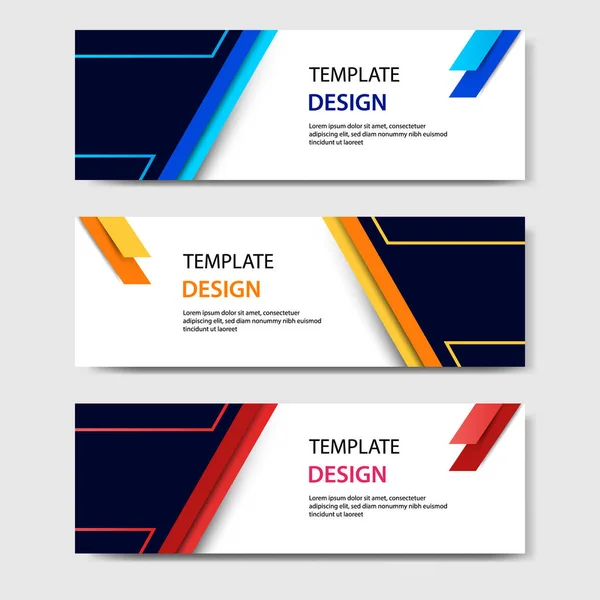 Horizontale Firmenbanner Mit Abstrakten Papierschnitten Vektordesign Layout Für Web Banner — Stockvektor