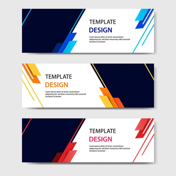 Horizontale Business Corporate Banners Met Abstract Papier Knippen Stijl Vector — Stockvector