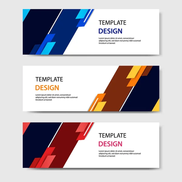 Bannere Corporative Orizontale Afaceri Stil Tăiere Abstract Hârtie Aspect Design — Vector de stoc