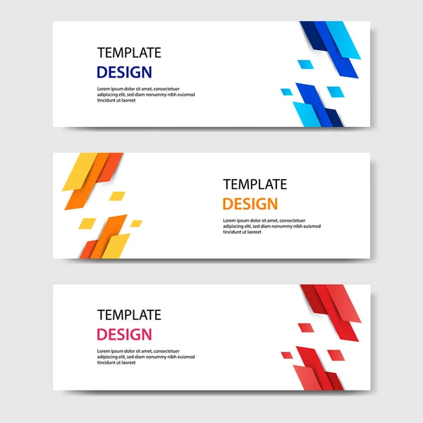 Horizontal Business Corporate Banners Abstract Paper Cut Style Vector Design — Stock Vector