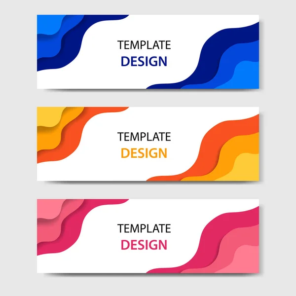 Horizontale Banner Mit Abstrakten Papierschnitten Vektordesign Layout Für Web Banner — Stockvektor