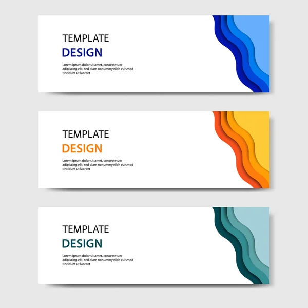Horizontale Banner Mit Abstrakten Papierschnitten Vektordesign Layout Für Web Banner — Stockvektor