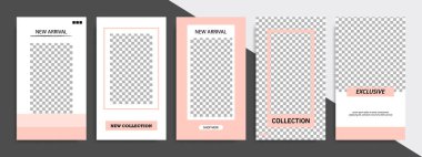 Yumuşak portakal şeftali rengi modern çok az kare şekli şablonu. Sosyal medya hikayeler, hikaye, iş afiş, el ilanı, broşür beyaz arka planda için kurumsal reklam şablon.