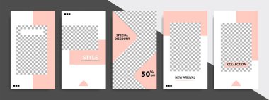 Yumuşak portakal şeftali rengi modern çok az kare şekli şablonu. Sosyal medya hikayeler, hikaye, iş afiş, el ilanı, broşür beyaz arka planda için kurumsal reklam şablon.