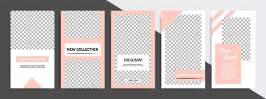 Yumuşak portakal şeftali rengi modern çok az kare şekli şablonu. Sosyal medya hikayeler, hikaye, iş afiş, el ilanı, broşür beyaz arka planda için kurumsal reklam şablon.