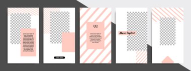 Yumuşak portakal şeftali rengi modern çok az kare şekli şablonu. Sosyal medya hikayeler, hikaye, iş afiş, el ilanı, broşür beyaz arka planda için kurumsal reklam şablon.