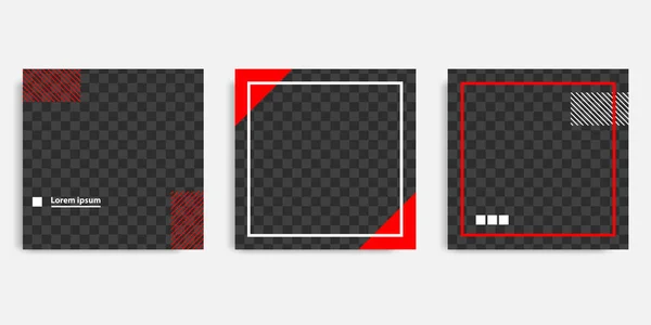 Минимальный Дизайн Векторной Иллюстрации Черно Красно Белом Цвете Рамки Столовая — стоковый вектор