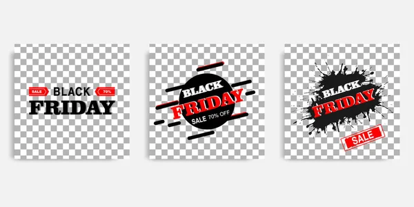 Black Friday Sale Promotion Design Background Vector Illustration Black Red — Stock Vector