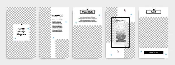 Modern çok az kare şerit çizgi şekli şablon çerçeve ile siyah ve beyaz renkte. Sosyal medya hikayeler, hikaye, iş afiş, el ilanı ve broşür için kurumsal reklam şablon.